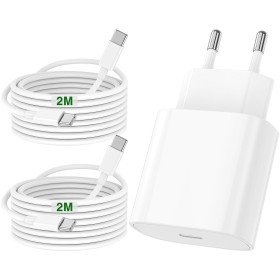 Cargador Carga Rapida iPhone 16 15 Apple Original,20W USB C Enchufe con 2M+2M Cable Cabezal Adaptador Pared Charger Corrient