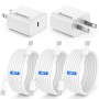 Cargador Carga Rapida iPhone 16 15 Apple Original,20W USB C Enchufe con 2M+2M Cable Cabezal Adaptador Pared Charger Corrient