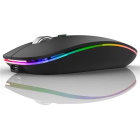Uiosmuph G12 Ratón Inalámbrico, 2.4G Raton ​Inalambrico Recargable con Mini Receptor USB, Mouse Wireless 1600 dpi Ajustables