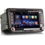 Erisin 8-Core 4GB+ 64GB 7" Android 13 GPS Navegación Pantalla Táctil DVD Estéreo de Automóvil para VW Passat B6 Golf V Vi Touran