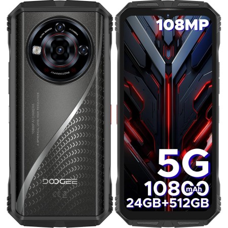 DOOGEE S118 Pro 5G Movil Irrompible MTK7050 24GB+512GB Android14, 6.6''FHD+/120Hz Móvil Rugerizado, 4K/108MP+20MP Visión
