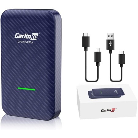 Carlinkit 4.0 Adaptador inalámbrico Apple CarPlay y Android Auto 2 en 1, para CarPlay con Cable Año del Modelo: 2016-2022, Plug