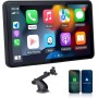 Carplay Coche de GPS Navegación,Carplay Coche 7 Pulgadas Soporte Inalámbrico Apple CarPlay y Android Auto,
