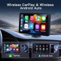 Carplay Coche de GPS Navegación,Carplay Coche 7 Pulgadas Soporte Inalámbrico Apple CarPlay y Android Auto,