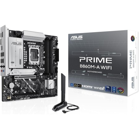 ASUS Prime B860M-A WiFi, Placa Base Intel mATX, 7+1+1+1 80A etapas de alimentación DrMOS, DDR5, PCIe 5.0, 2 Ranuras M.2, Wi-Fi