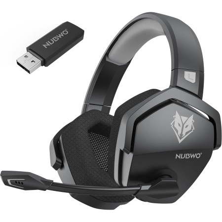 NUBWO G06 Cascos Gaming Inalámbricos con Drivers de 50 mm para PC/Ps5/Ps4/NS/Mobile, Auriculares Gaming Inalámbricos con 2.4