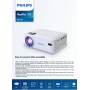 PHILIPS NeoPix 100 - Proyector Fijo con Pantalla de 65 Pulgadas (165 cm), LED, Altavoces estéreo Hi-Fi incorporados,