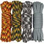 aufodara 4 Piezas 19ft/6 Metros Paracord Cuerda de Nailon Paracaídas Diámetro 4mm - 7 Hilos, Total 76ft