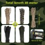 Set de 4 Cuerdas Paracord de 10 m (40 m Total) 4 mm, Cuerda Resistente con 7 Hilos de Nylon 100%, Capacidad de Carga hasta 250