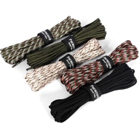 SaiXuan 50M Cuerda Paracord 4mm, 5 Piezas 33ft Cuerda Paracord,Carga Máximade 250kg, 7 Core Strands, Paracord en Nylon, para