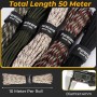 SaiXuan 50M Cuerda Paracord 4mm, 5 Piezas 33ft Cuerda Paracord,Carga Máximade 250kg, 7 Core Strands, Paracord en Nylon, para