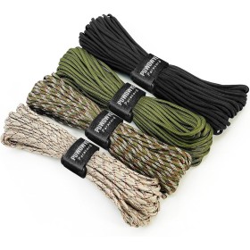 PUWOWYE Paracord 4mm, 4 Piezas 33ft Type III Cuerda Paracord 7 Core Strands, 100% Cuerda Nylon con una Capacidad de Carga de