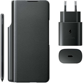 SAMSUNG Galaxy Z Fold3 5G Flip Cover Case, Charger, Pen - Black