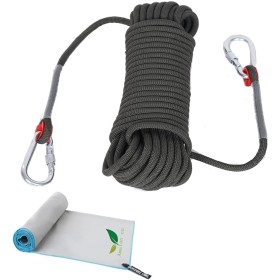 Amalan Cuerda Multifuncional para Exteriores+Toalla De Secado RáPido,D10 Mm,Cuerda De Nailon,con 2Mosquetón,Capacidad De