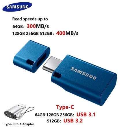 SAMSUNG Unidad Flash USB de Metal 64GB 128GB Mini Pen Drive USB3.1 256