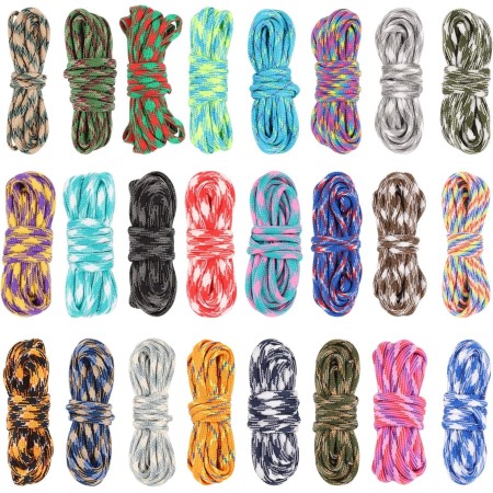 24 x Cuerda Paracord 550 Para Pulseras 4mm Paracord Accesorios Paracord 550 Kit Paracord Kit De Cuerda, Paracord Cord 550, Nylon