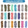 24 x Cuerda Paracord 550 Para Pulseras 4mm Paracord Accesorios Paracord 550 Kit Paracord Kit De Cuerda, Paracord Cord 550, Nylon