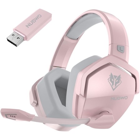 NUBWO G06 Cascos Gaming Inalámbricos con Drivers de 50 mm para PC/Ps5/Ps4/NS/Mobile, Auriculares Gaming Inalámbricos con 2.4