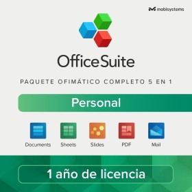 OfficeSuite Personal | 1 Año de Licencia | Documents, Sheets, Slides, PDF, Mail & Calendar para 1 Windows y 2 Dispositivos