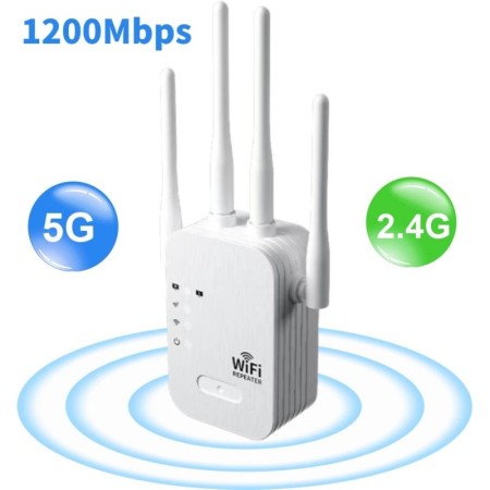 Repetidor WiFi de 1200Mbps, extensor WIFI inalámbrico, amplificador Wi