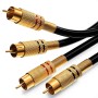 deleyCON 5m Cable Audio RCA (2x Macho a 2x Macho) - Chapado en Oro, Alta Fidelidad - para Home Cinema, Consolas, Equipos de