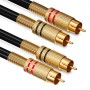 deleyCON 5m Cable Audio RCA (2x Macho a 2x Macho) - Chapado en Oro, Alta Fidelidad - para Home Cinema, Consolas, Equipos de