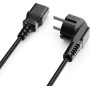 deleyCON 10m Cable de Alimentación a Prueba de Choques Enchufe Tipo F (CEE 7/4) 90° en Ángulo en Toma de Entrada C13 Enchufe