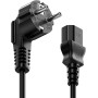 deleyCON 10m Cable de Alimentación a Prueba de Choques Enchufe Tipo F (CEE 7/4) 90° en Ángulo en Toma de Entrada C13 Enchufe