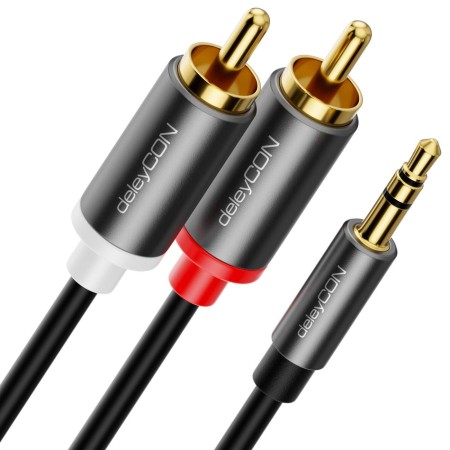 deleyCON 5m Jack a RCA Cable Audio 3,5mm Cable Convertidor de Teléfono Móvil Y Teléfono Inteligente Al Receptor de Alta