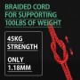 Abma Cord Micro Cuerda 1,18 mm Paracord 50M Bobina - MAX. 45kg (100lbs) - Negro