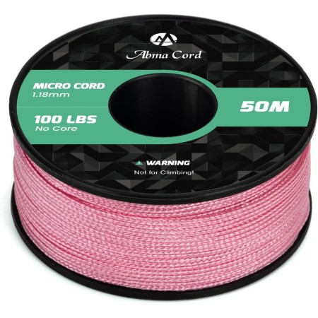 Abma Cord Micro Cuerda 1,18 mm Paracord 50M Bobina - MAX. 45kg (100lbs) - Negro