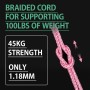 Abma Cord Micro Cuerda 1,18 mm Paracord 50M Bobina - MAX. 45kg (100lbs) - Negro