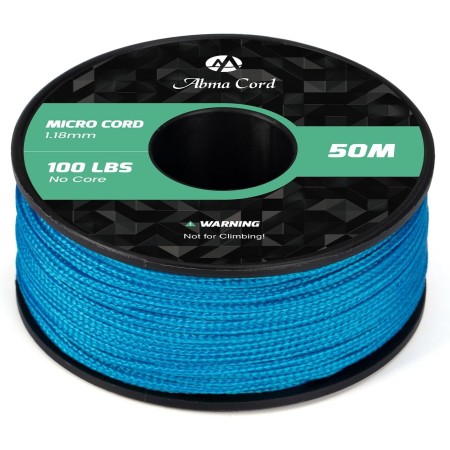 Abma Cord Micro Cuerda 1,18 mm Paracord 50M Bobina - MAX. 45kg (100lbs) - Negro