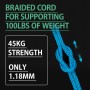 Abma Cord Micro Cuerda 1,18 mm Paracord 50M Bobina - MAX. 45kg (100lbs) - Negro