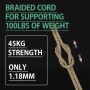 Abma Cord Micro Cuerda 1,18 mm Paracord 50M Bobina - MAX. 45kg (100lbs) - Negro