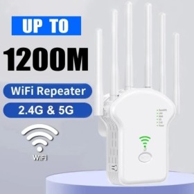 Repetidor WiFi inalámbrico de 1200Mbps, repetidor de señal WiFi de dob