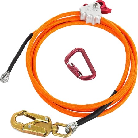 Eighosee Kit de cuerda de posicionamiento ajustable con núcleo de alambre de acero para arboristas, escaladores, trepadores de