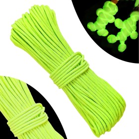 Pizsieat Cuerda Fluorescente Paracord 550, 4mm X 30m Cuerda Luminosa Paracord con 9 Núcleos Hebras, Cuerda de Paracaídas de
