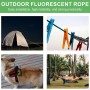 Pizsieat Cuerda Fluorescente Paracord 550, 4mm X 30m Cuerda Luminosa Paracord con 9 Núcleos Hebras, Cuerda de Paracaídas de
