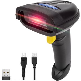 NETUM 2D 1D Escáner de Código de Barras, Conexiones Inalámbricas 2.4G y Bluetooth y USB por Cable, Conecte Teléfonos