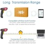 NETUM 2D 1D Escáner de Código de Barras, Conexiones Inalámbricas 2.4G y Bluetooth y USB por Cable, Conecte Teléfonos
