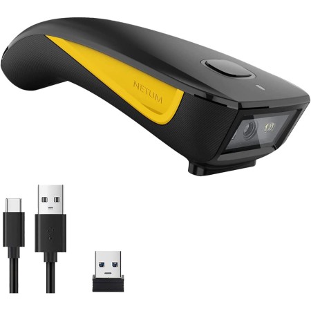 NETUM Escáner de código de Barras 1D 2D inalámbrico, Bluetooth QR escáner de Bolsillo portátil, para inventario para tabletas,