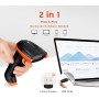 Tera Lector de Código de Barras Portátil Inalámbrico 1D Láser Inalámbrico y con Cable USB Indicador de Nivel de Batería Extra