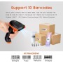 Tera Lector de Código de Barras Portátil Inalámbrico 1D Láser Inalámbrico y con Cable USB Indicador de Nivel de Batería Extra