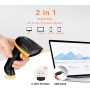 Tera Lector de Código de Barras Portátil Inalámbrico 1D Láser Inalámbrico y con Cable USB Indicador de Nivel de Batería Extra