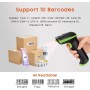 Tera Lector de Código de Barras Portátil Inalámbrico 1D Láser Inalámbrico y con Cable USB Indicador de Nivel de Batería Extra