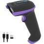 Tera Lector de Código de Barras Portátil Inalámbrico 1D Láser Inalámbrico y con Cable USB Indicador de Nivel de Batería Extra