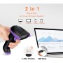 Tera Lector de Código de Barras Portátil Inalámbrico 1D Láser Inalámbrico y con Cable USB Indicador de Nivel de Batería Extra