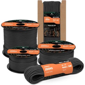 Kamu Synber 550 Paracord 4mm 30m 7 Hebras Cuerda Paracord de Nylon Tipo III Cuerda Paracaídas para Supervivencia, Camping, al