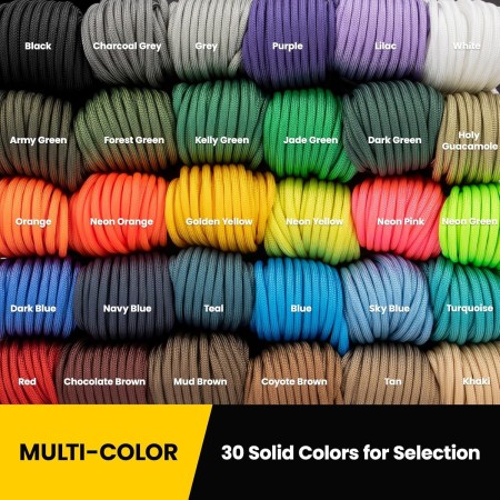 Kamu Synber 550 Paracord 4mm 30m 7 Hebras Cuerda Paracord de Nylon Tipo III Cuerda Paracaídas para Supervivencia, Camping, al
